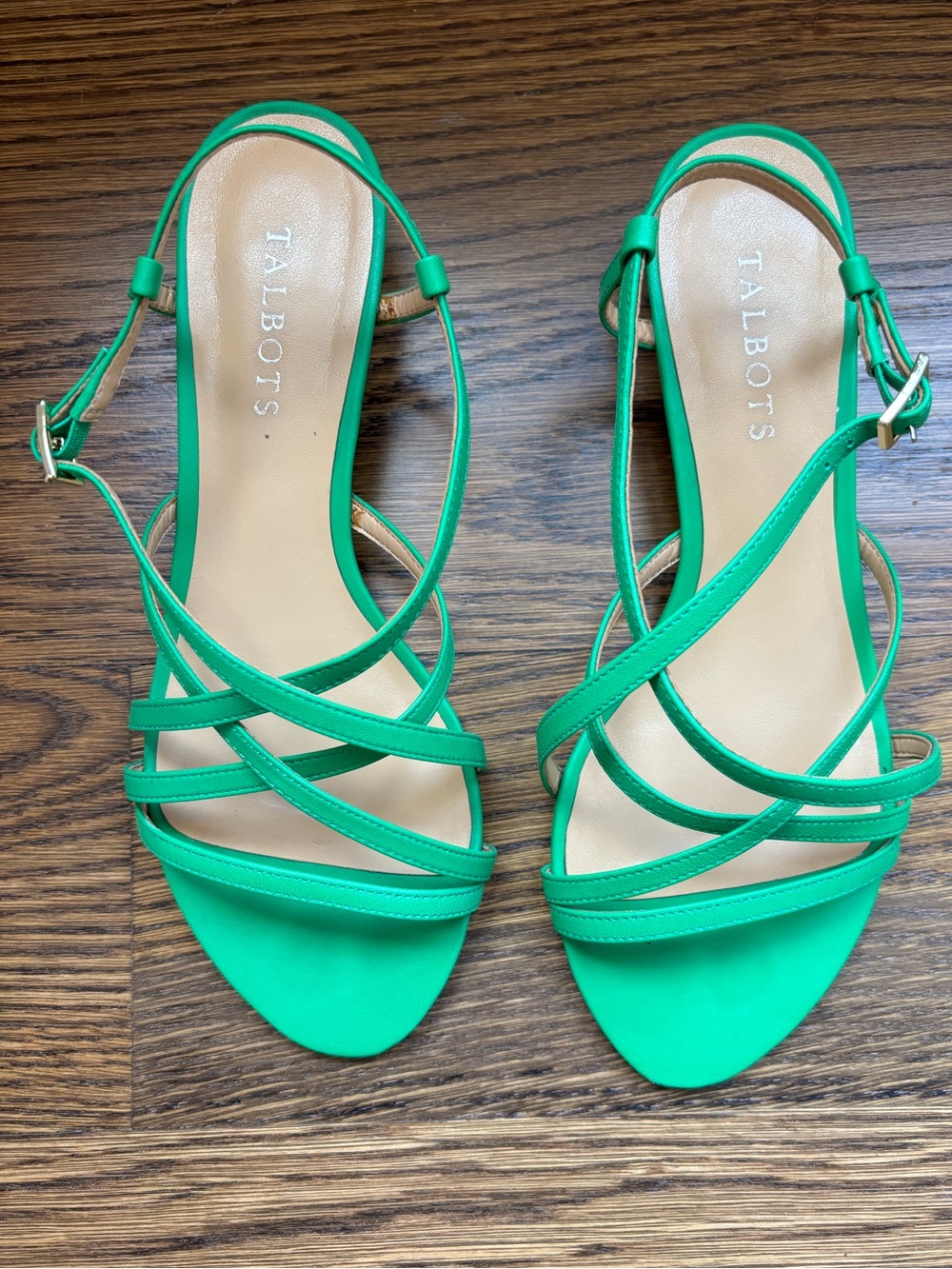 Talbots Emerald Green Strappy Slingback Sandals